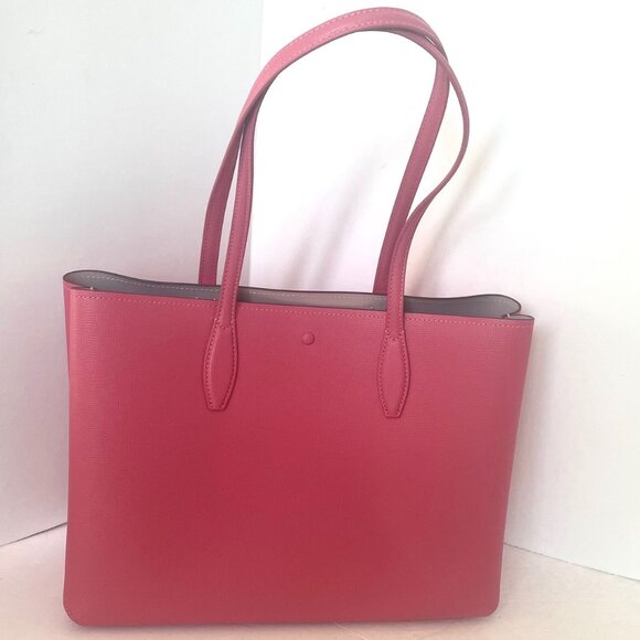 Kate Spade All Day Large Tote Orchid Pink Leather Shoulder Bag Wristlet Classic - Picture 4 of 8